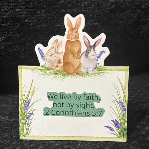 Inspirational Easter Bunny Place Cards with Bible Verses - Set of 6 cards - Picture 5 of 9